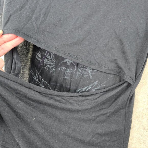 Fox Racing Graphic Skull Wings Womens Black & Purple T-Shirt XS Cotton Blend - Picture 5 of 9